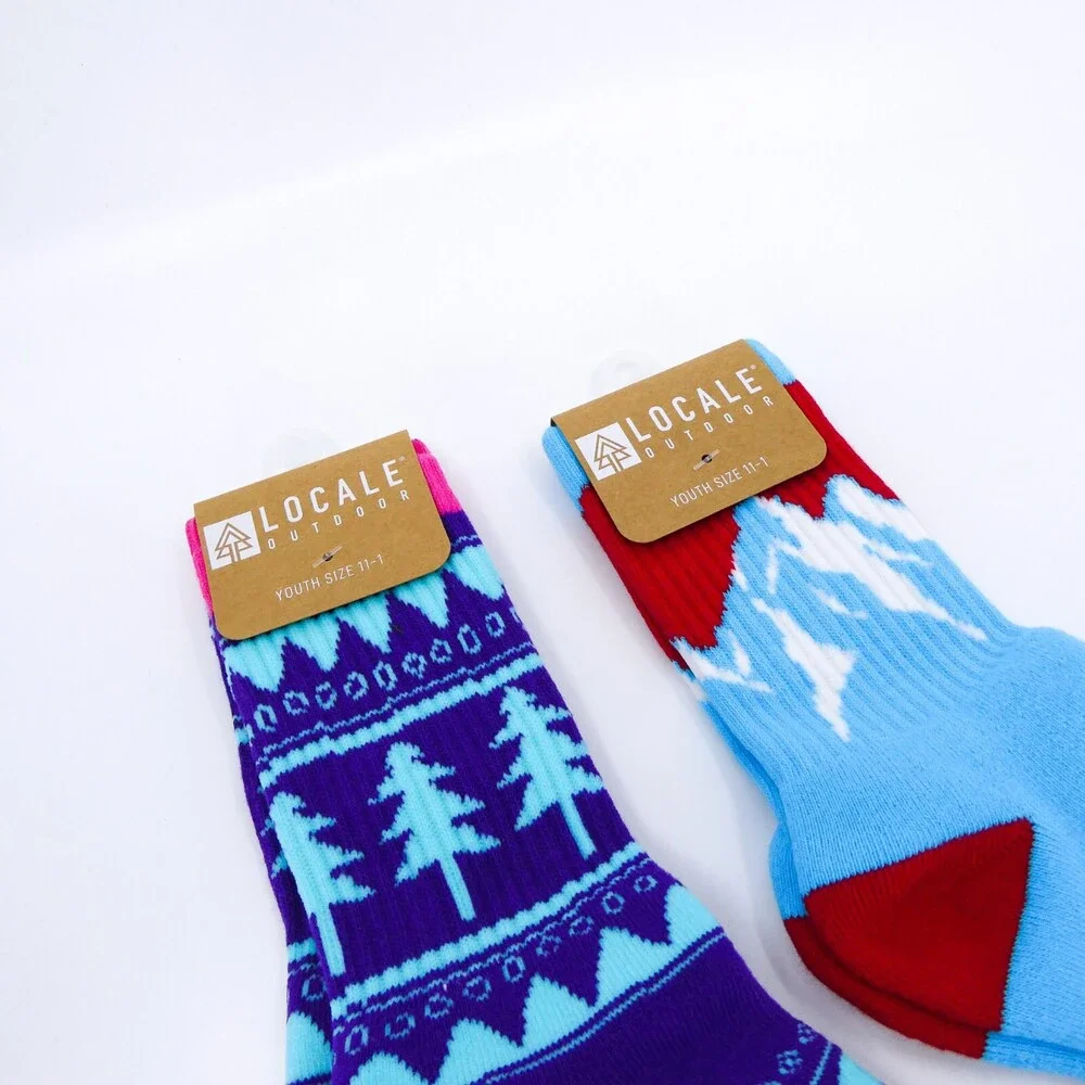 Locale Outdoor Socks 2 Pairs Youth One Size‎ 11 - 1 Nature Winter Sport Ski New
